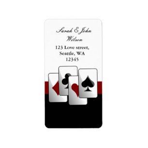 mariage vegas, étiquette d'adresse de retour
