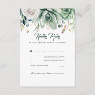 Mariage vert et or RSVP