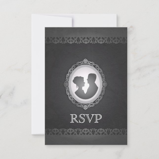 Mariage victorien gothique Cameo RSVP (Devant)