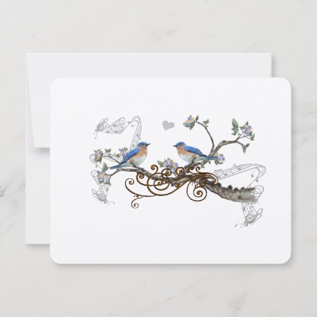 Mariage vintage Bluebirds RSVP (Devant)