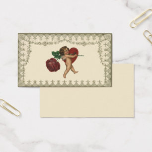 Mariage vintage, Cupidon avec Rose rouge et Coeur
