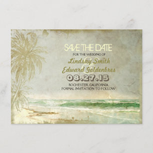 mariage vintage de plage enregistrer la carte de d