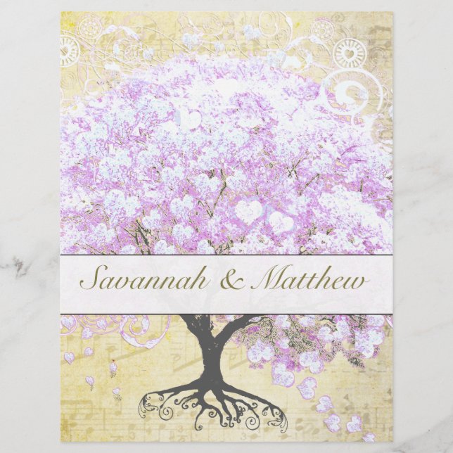 Mariage Vintage d'oiseaux de l'arbre de la feuille (Devant)