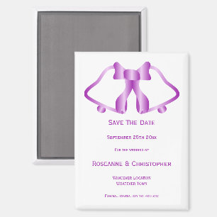 Mariage Violet Enregistrer La Date Magnet Bells Ru