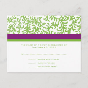 Mariage violet et vert RSVP