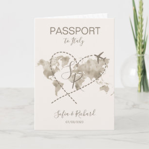Mariage Voyage Destination Passport Carte du monde