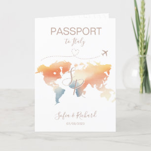 Mariage Voyage Destination Passport Carte du monde