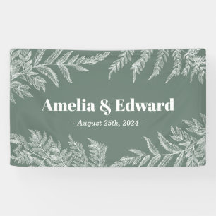 Mariage Woodland Fern Bienvenue Bannière verte