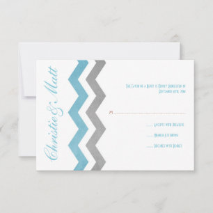 Mariage Zig Zag bleu et gris RSVP