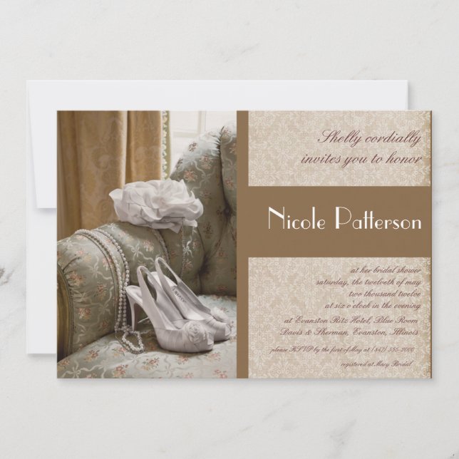 mariages chaussures perles nacelles invitation à l (Devant)