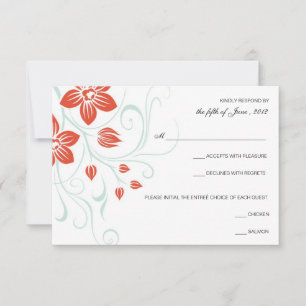 Mariages de jardin - Orange n Blue Cartes RSVP