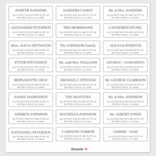 Mariages individuels étiquettes de adresse simples