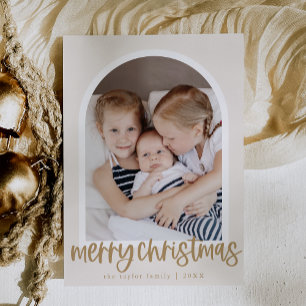 MARIAH Gold Arch Family Foto Frohe Weihnachten