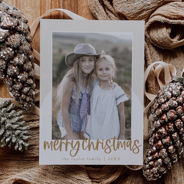 MARIAH Gold Arch Fun Familienfest Foto Weihnachten (MARIAH Gold Arch Fun Family Photo Christmas Holiday Card)