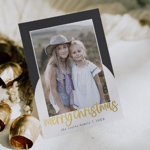 MARIAH Gray Foil Arch Fun Familienjung Foto Weihna Folien Feiertagskarte
