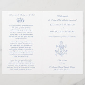 Marian Blue Cross Catholic Wedding Programme