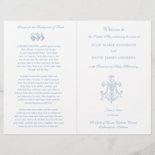 Marian Blue Cross Katholic Wedding Program