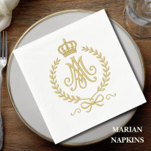 Marian Crown Monogram in Gold-Katholic