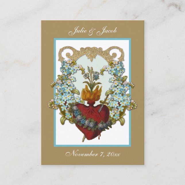 Marian Katholic Gastgeschenk Hochzeit Holy Card Visitenkarte (Vorderseite)