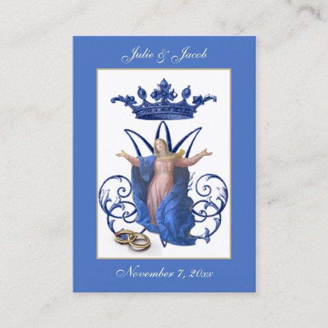 Marian Katholic Gastgeschenk Hochzeit Holy Card Visitenkarte (Vorderseite)