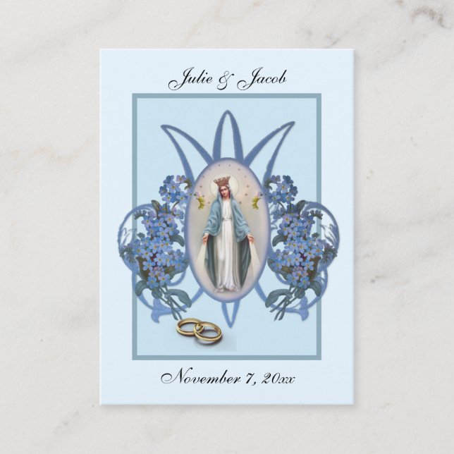 Marian Katholic Gastgeschenk Hochzeit Holy Card Visitenkarte (Vorderseite)