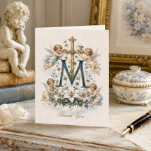 Marian Kreuz Cherub Engel Blaue Blüten