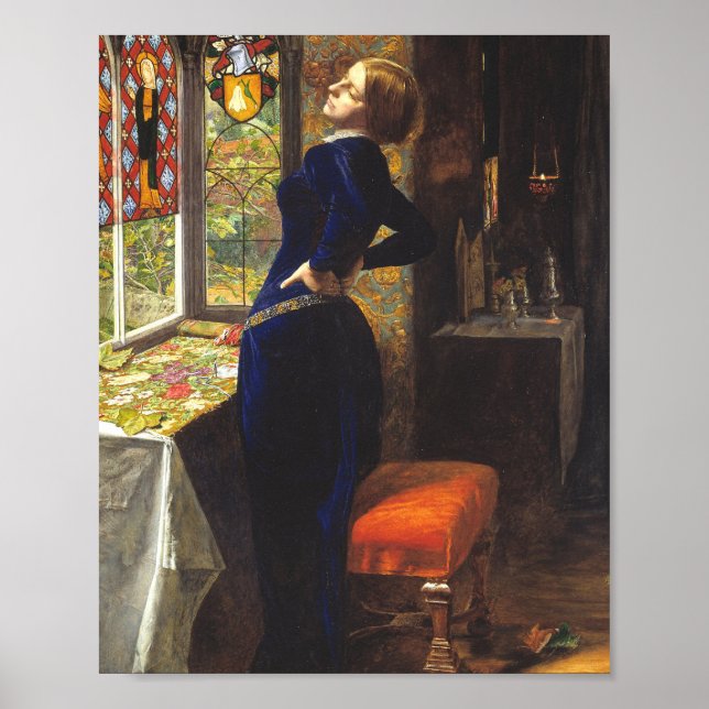 Mariana by John Everett Millais Poster (Vorne)