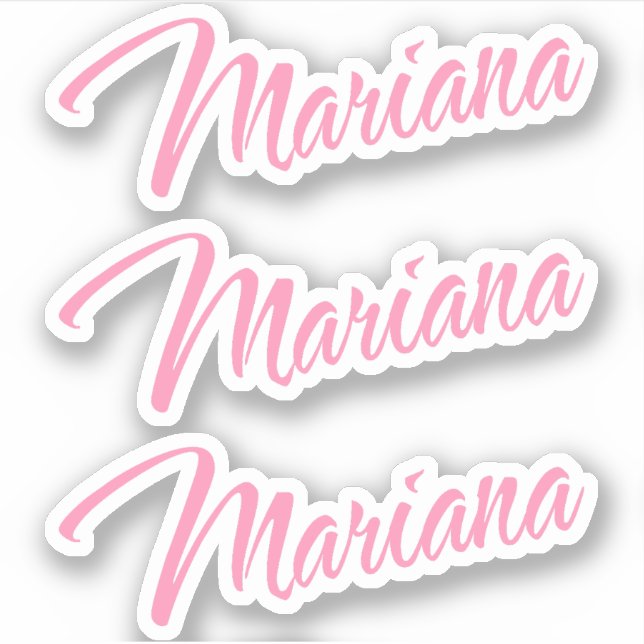 Mariana Decorative Name in Rosa x3 Aufkleber (Vorderseite)