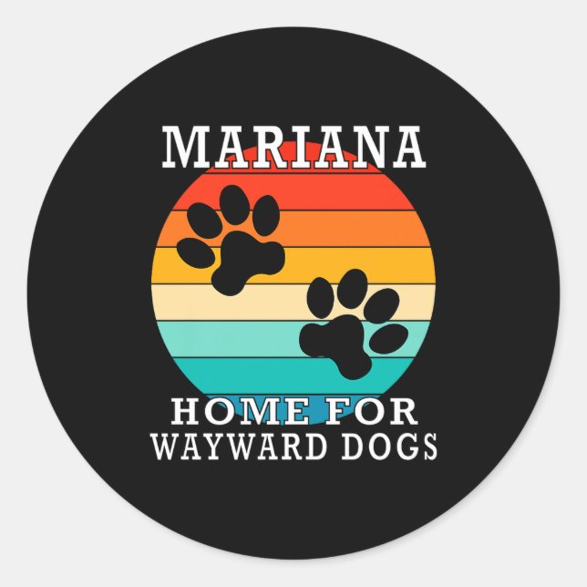 Mariana Home For Wayward Dogs Family Name Premium  Runder Aufkleber (Vorderseite)