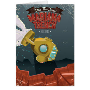 Marianas Trench Vintages Cartoon Reiseplakat.