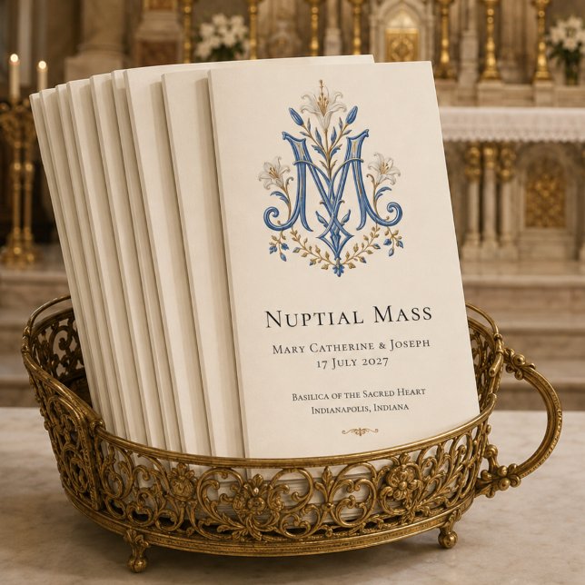 Marianisches Monogramm Hochzeitsprogramm für die N (Von Creator hochgeladen)