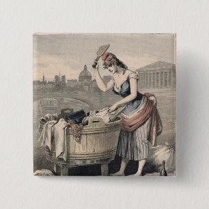 Marianne die Königin der Washerwomen Button