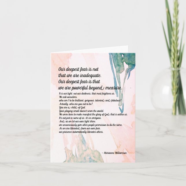 Marianne Williamson Deepest Fefferquote Blank Karte (Vorderseite)