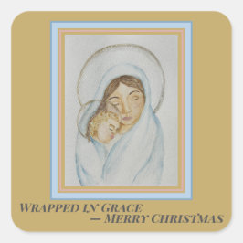 Marias Weihnachten Quadratischer Aufkleber