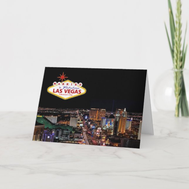 MARIÉ à Las Vegas sur la carte Saint Valentin (Devant)