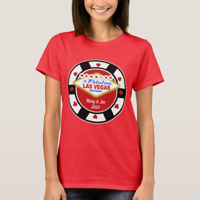Marié à Vegas Poker Chip T-Shirt (Devant)