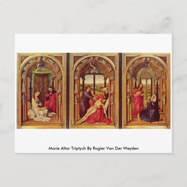 Marie Altar Triptych von Rogier Van der Weyden Postkarte (Vorderseite)