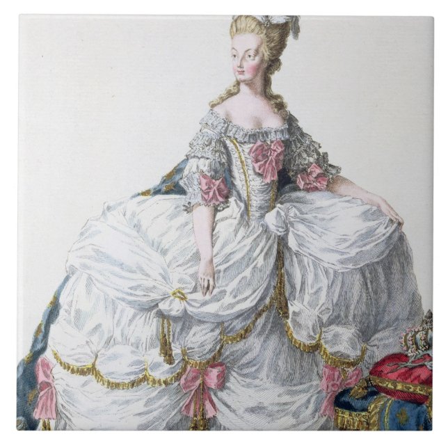 Marie Antoinette (1752-93) von 'Receuil DES Estam Fliese (Vorderseite)