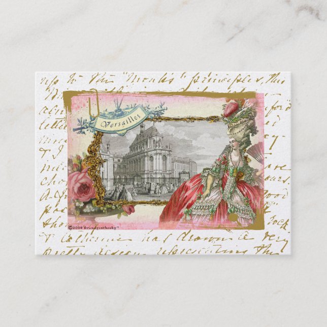Marie Antoinette an der Versaille Visitenkarte (Vorderseite)