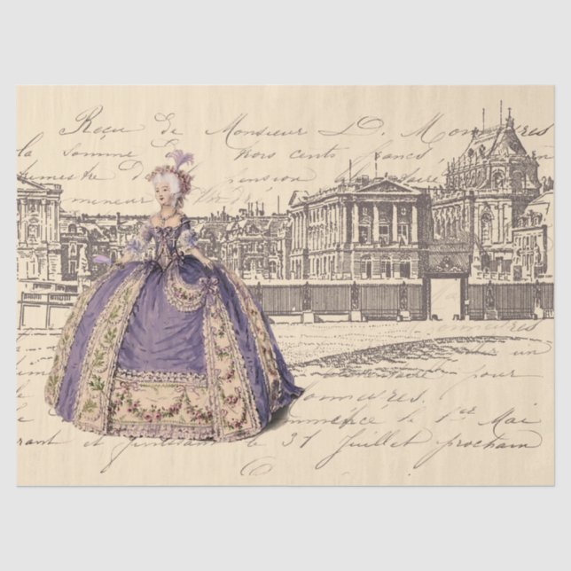 Marie Antoinette auf Versailles Tissue Paper Seidenpapier (Vorderseite)