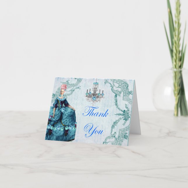 Marie Antoinette Bella Blue Dankeschön Karte (Vorderseite)