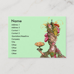 Marie Antoinette Cake & Peacock Business Card Visitenkarte