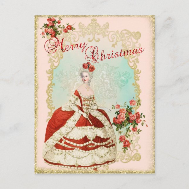 Marie Antoinette  Carte postale portrait rose de N (Devant)