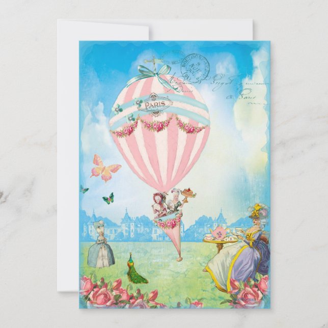 Marie Antoinette Einladung Tee und Kaffee (Vorderseite)