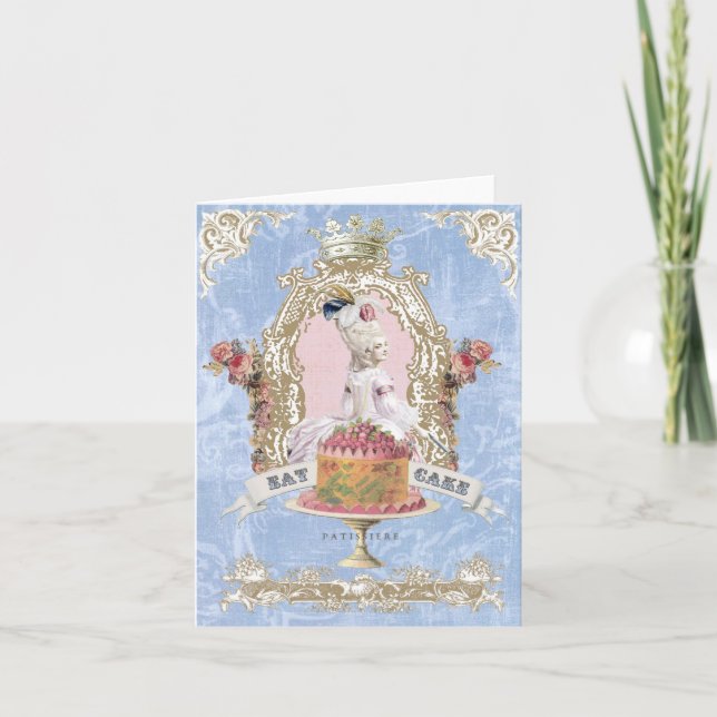 Marie Antoinette-Essen Kuchen… notecard Karte (Vorderseite)