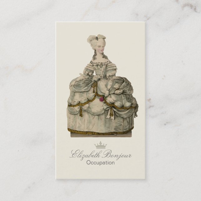 Marie Antoinette extravagante Kleid~ Visitenkarte (Vorderseite)