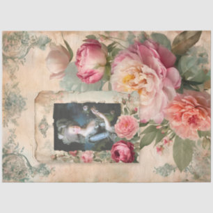 Marie Antoinette Floral French Ephemera Decoupage Seidenpapier