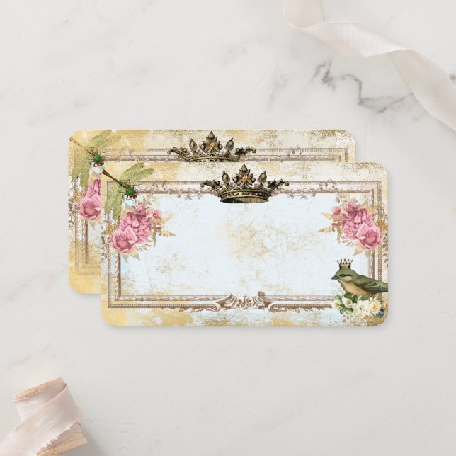 Marie Antoinette französisch inspirierte Scheinhoc Platzkarte (Vorderseite/Rückseite Beispiel)