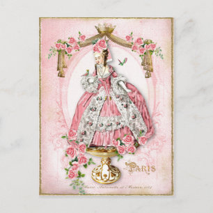 Marie Antoinette,Französisch,Paris,rosa,Rose,Puppe Postkarte