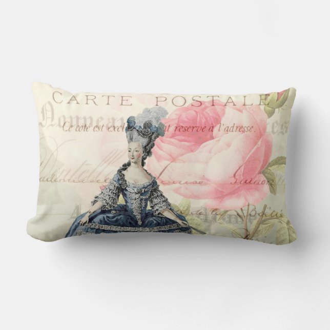 Marie Antoinette Französischer Akzent Lumbar Kisse Lendenkissen (Vorderseite)